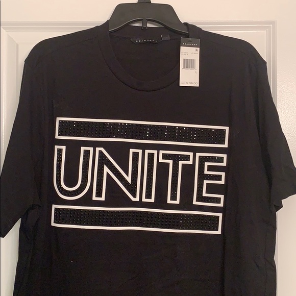 Sean Jean men’s large black rhinestoned t-shirt - Picture 1 of 5